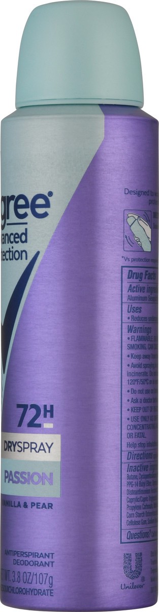 slide 4 of 11, Degree Advanced Protection Dryspray 72H Passion Vanilla & Pear Antiperspirant Deodorant 3.8 oz Aerosol, 3.8 fl oz