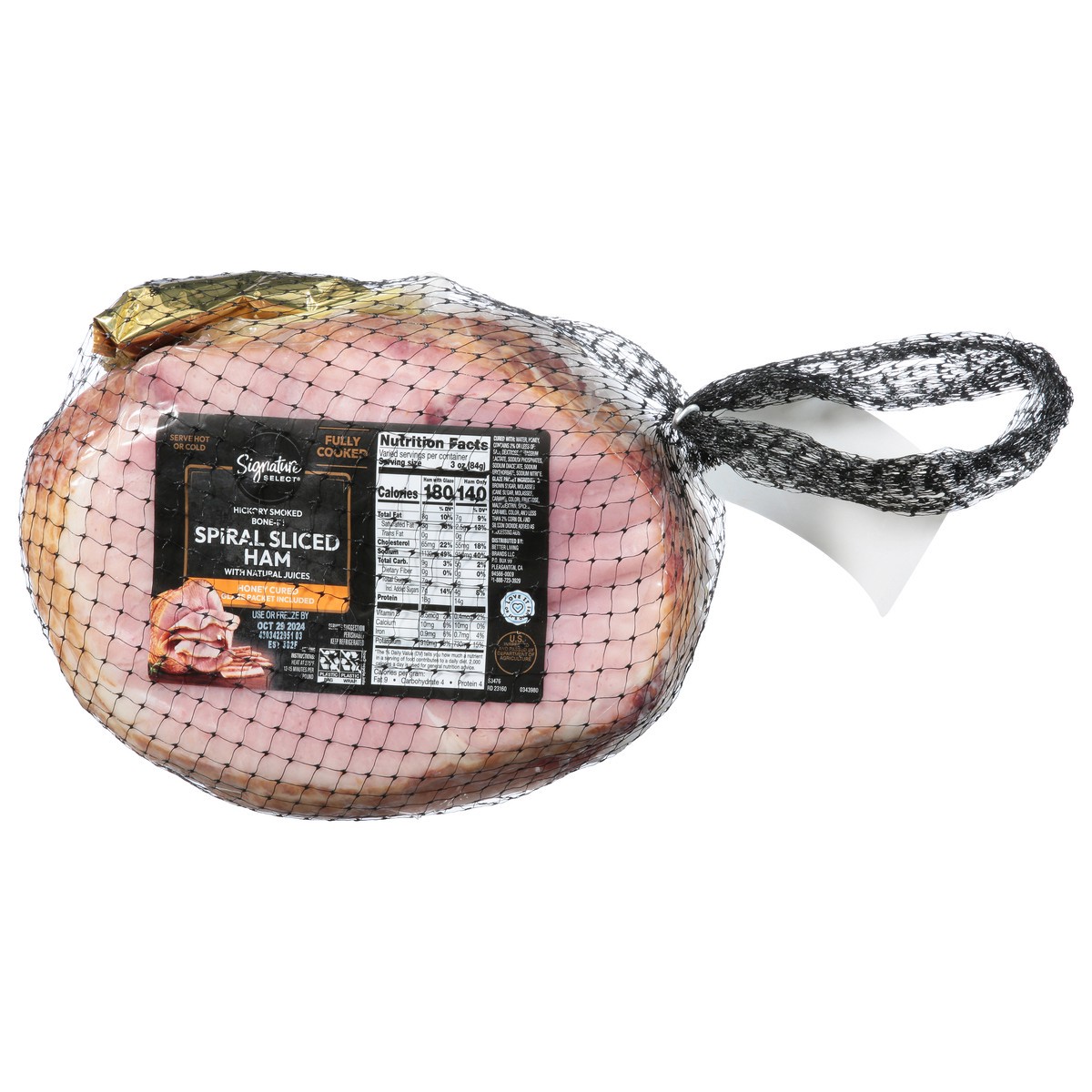 slide 3 of 4, Signature SELECT Ham Honey Cured Natural Juice Spiral - Weight Between 8-10 Lb, per lb