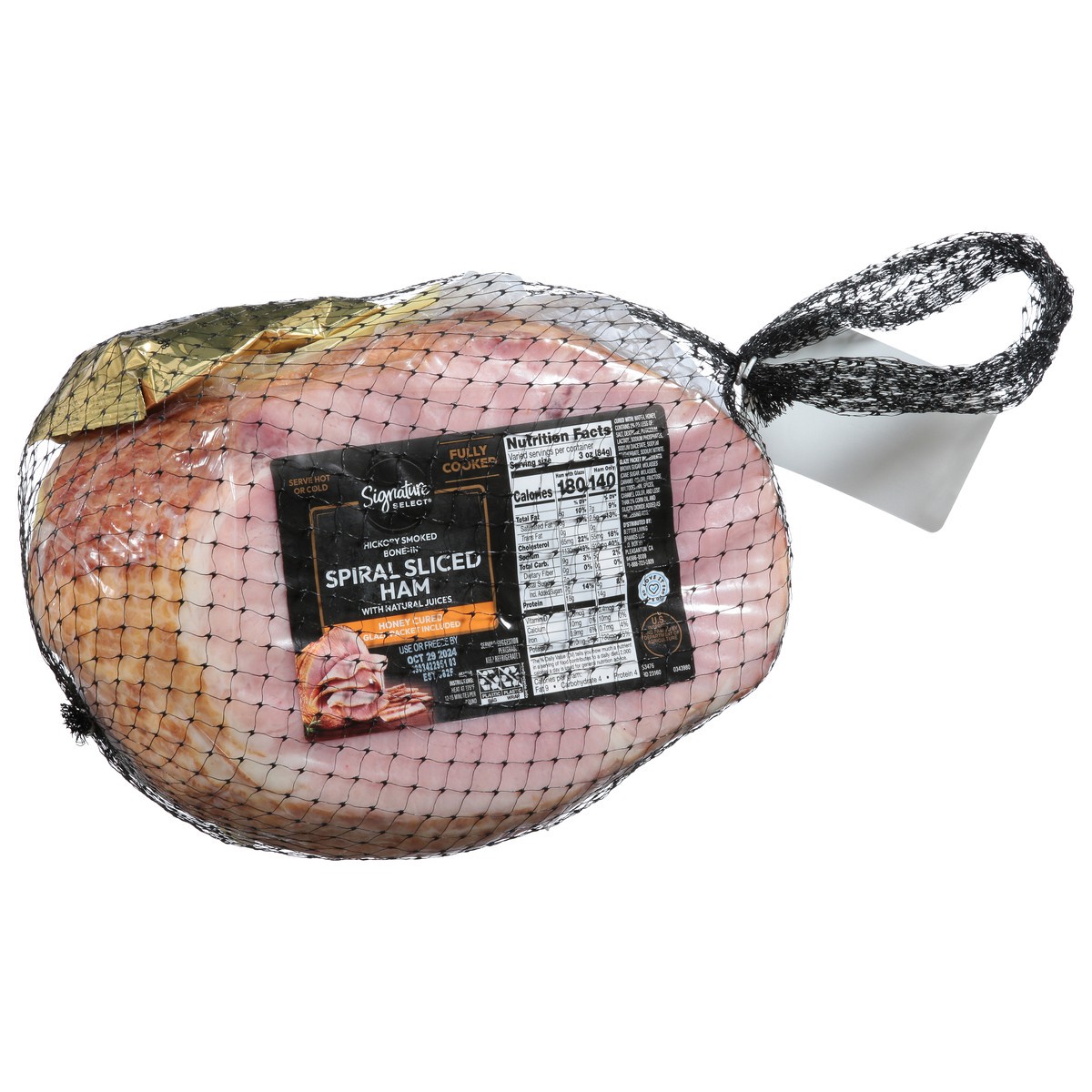 slide 2 of 4, Signature SELECT Ham Honey Cured Natural Juice Spiral - Weight Between 8-10 Lb, per lb