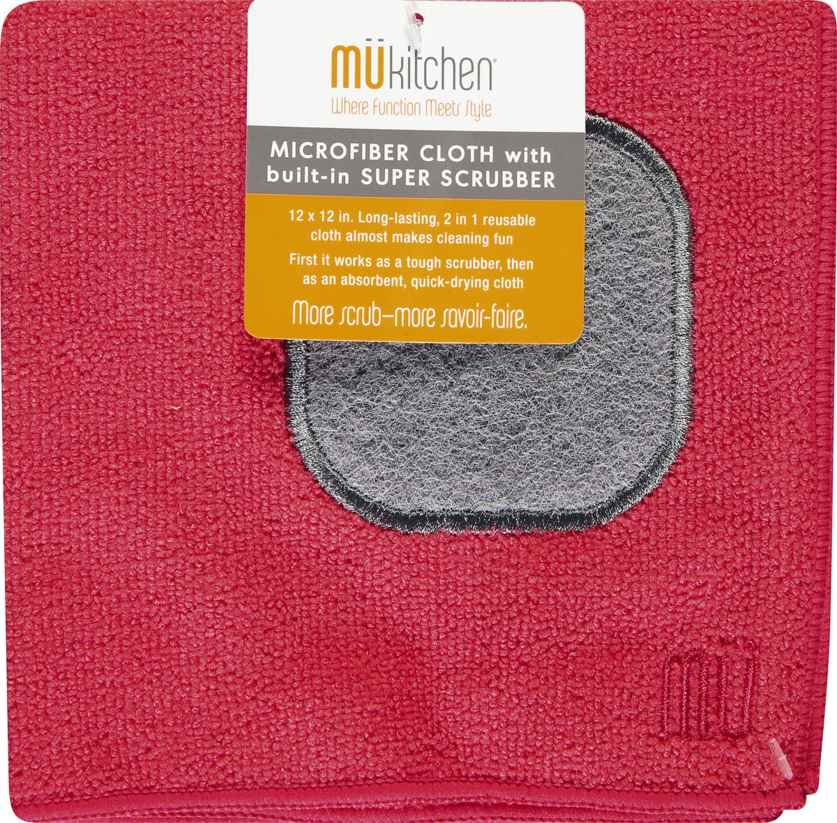 slide 6 of 9, Mü Mu Kitchen Crimson Microfiber Dish Cloth, 1 ct