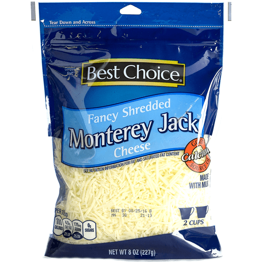 slide 1 of 1, Best Choice Monterey Jack Fancy Shredded Cheese, 8 oz