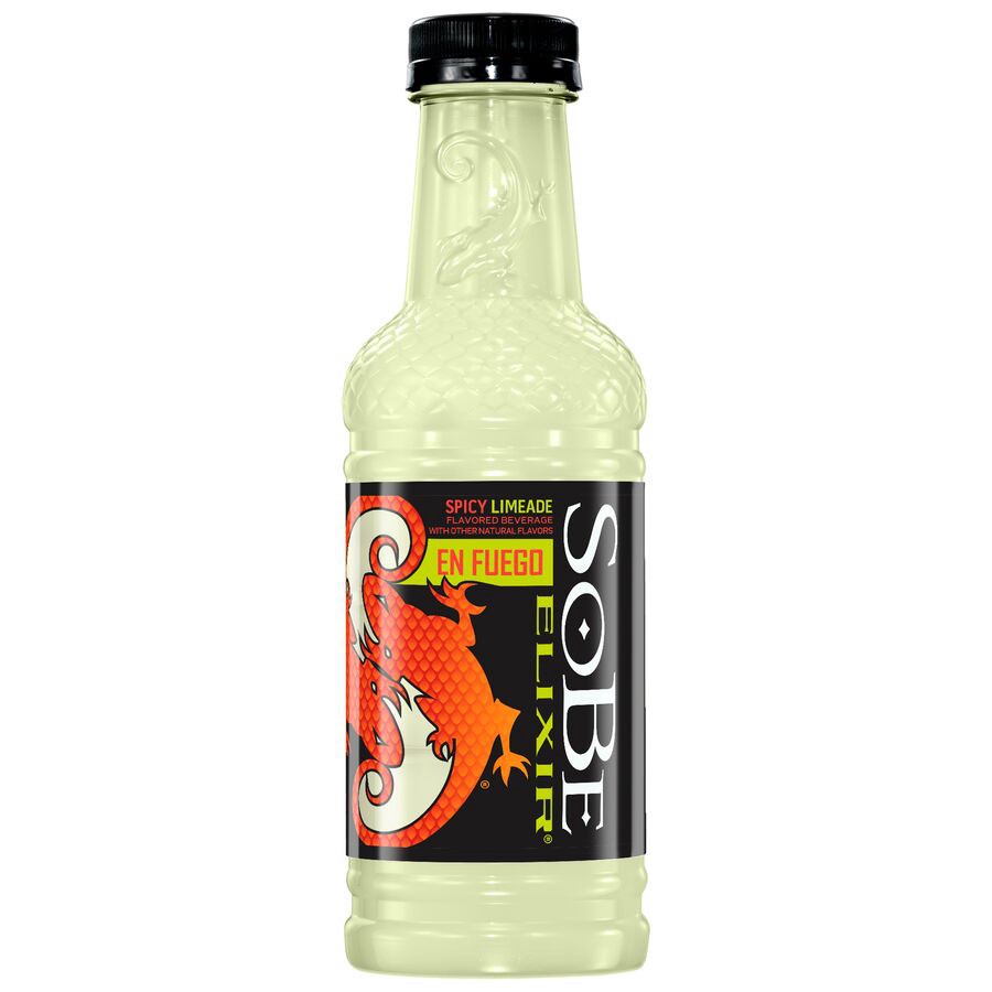 slide 1 of 1, SoBe Elixir En Fuego Spicy Limeade Beverage 20 Fluid Ounce Single Plastic Bottle, 20 oz