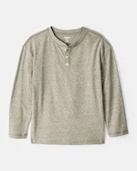 Oshkosh Boys Long Sleeve Henley - Green Green 4