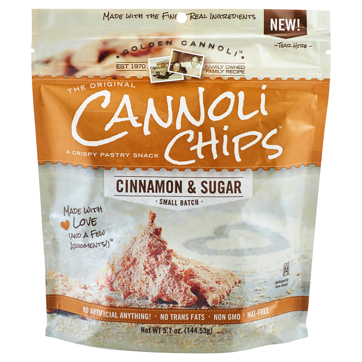 slide 1 of 1, Golden Cannoli Cinnamon And Sugar Cannoli Chips, 5.1 oz