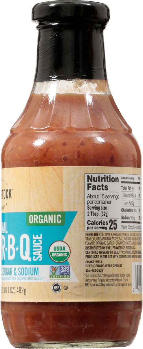 slide 3 of 9, Woodstock Organic Original Bar-B-Q Sauce 17 oz, 17 oz