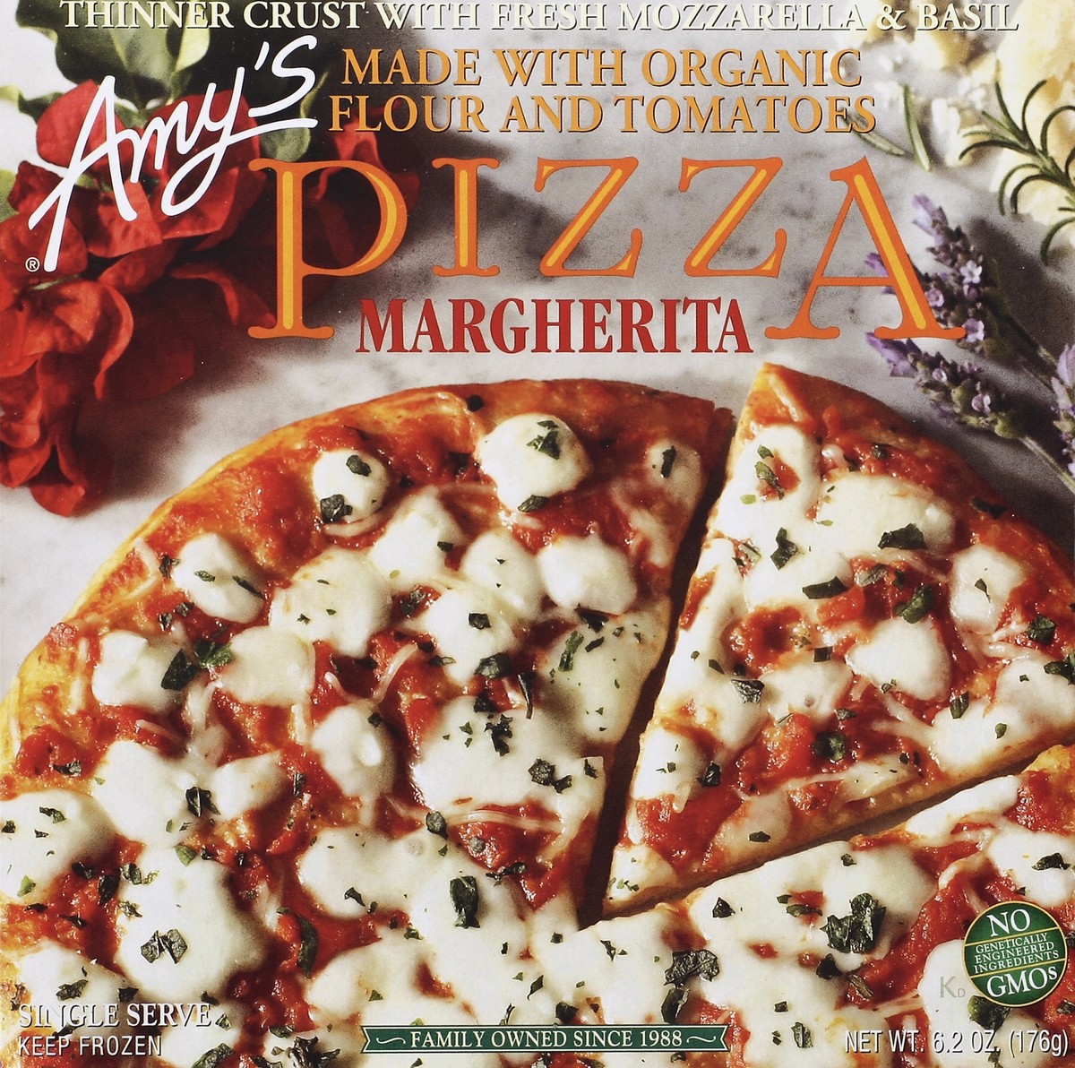 slide 2 of 4, Amy's Organic Single Serve Margherita Pizza, 6.2 oz