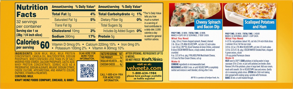 slide 8 of 9, Velveeta 2% Milk Reduced Fat Cheese with 25% Less Fat, 32 oz Block, 32 oz