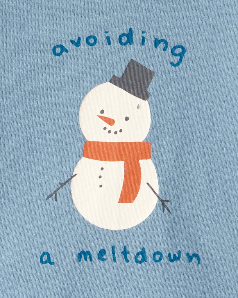 slide 2 of 2, Carter's Carters Baby Boy Snowman Long-Sleeve Graphic Bodysuit - Blue Blue 24M, 1 ct
