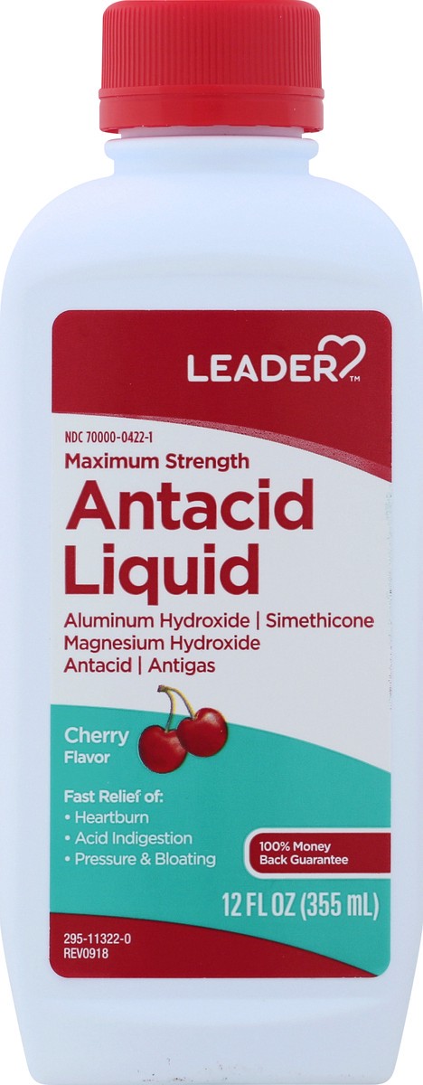 slide 4 of 11, Leader Antacid Liquid 12 oz, 12 oz