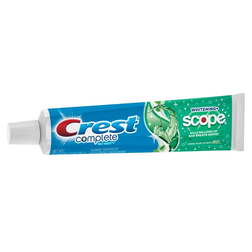slide 2 of 6, Crest Complete Multi-Benefit Whitening + Scope Minty Fresh Toothpaste, 5.4 oz