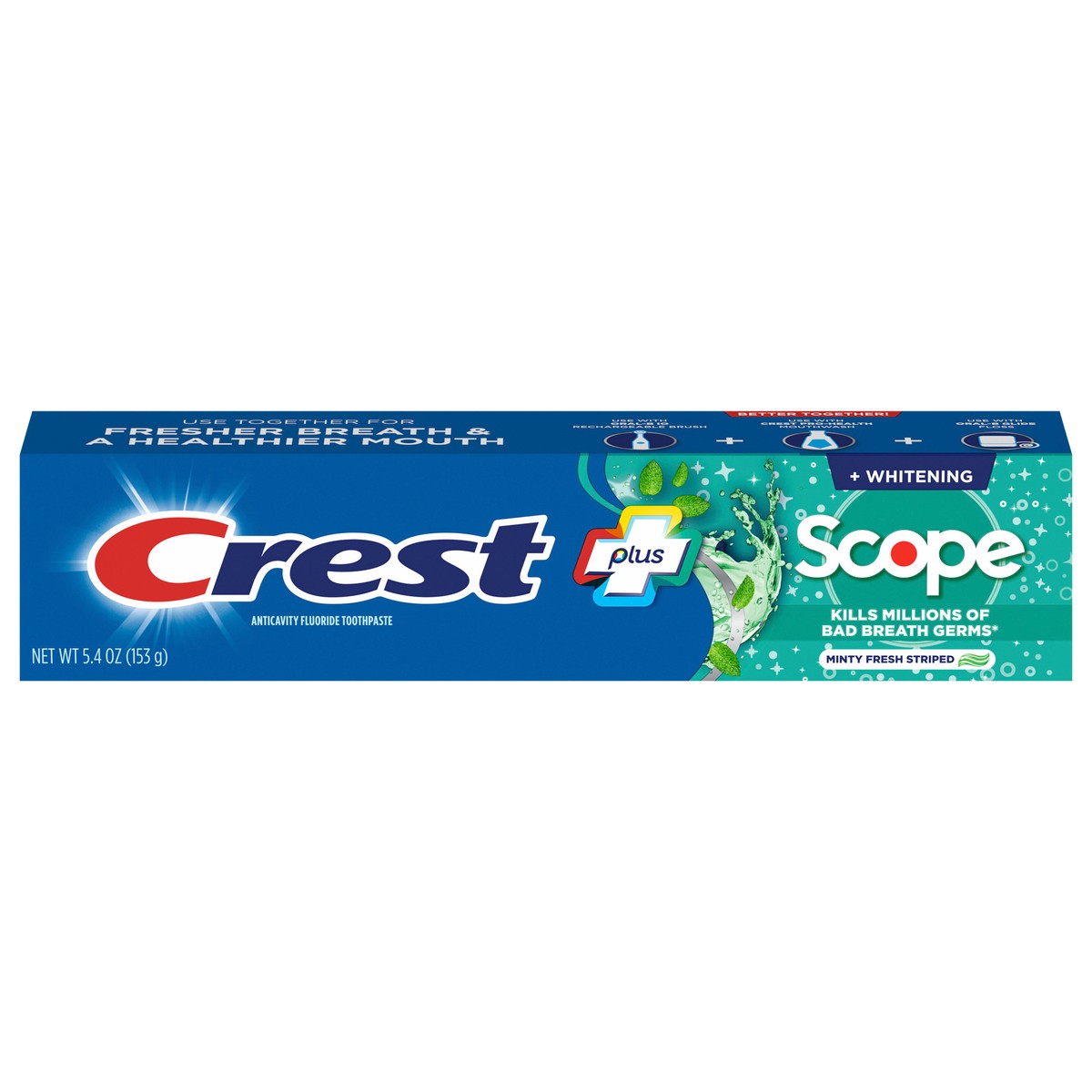 slide 1 of 2, Crest + Scope Complete Whitening Toothpaste, Minty Fresh, 5.4 oz, 5.4 oz