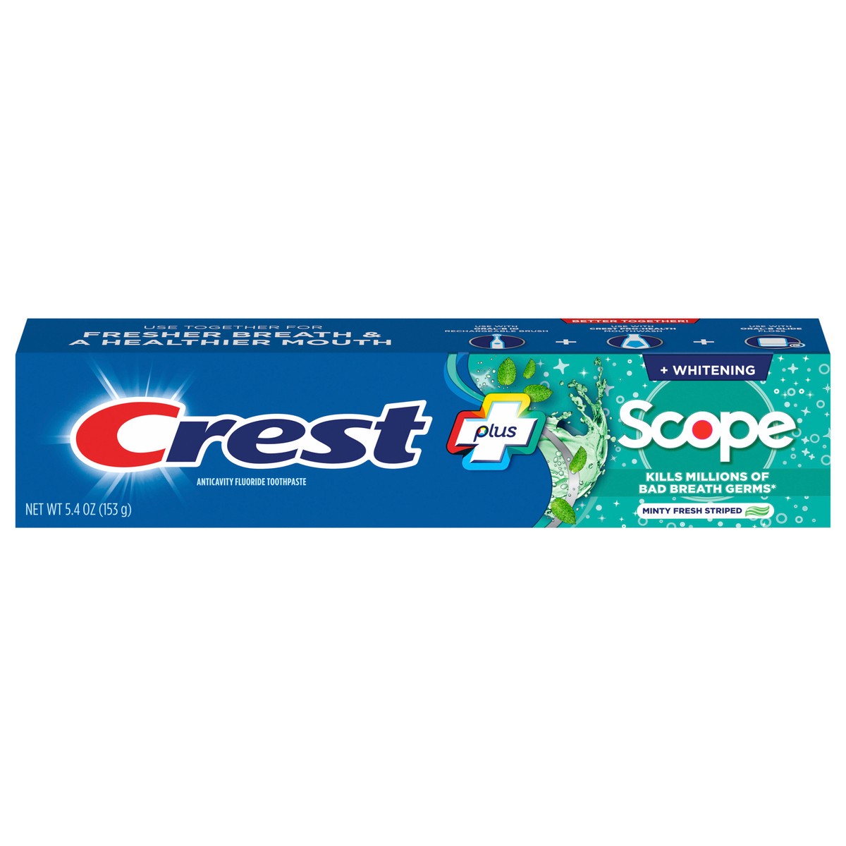 slide 1 of 2, Crest Whitening Plus Scope Toothpaste, Minty Fresh, 5.4 oz, 5.4 oz