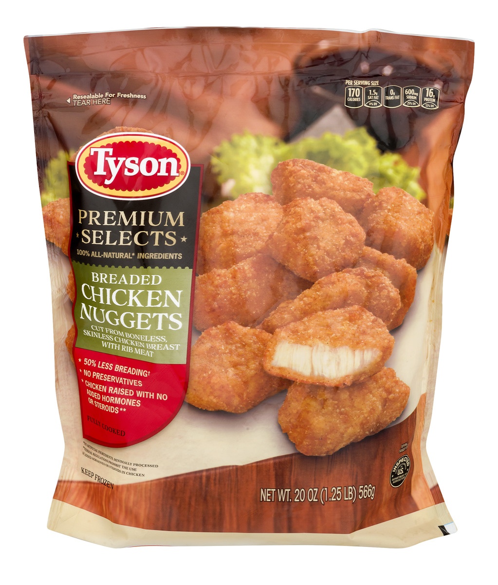 slide 1 of 6, Tyson Premium Selects Chicken Nuggets, 20 oz