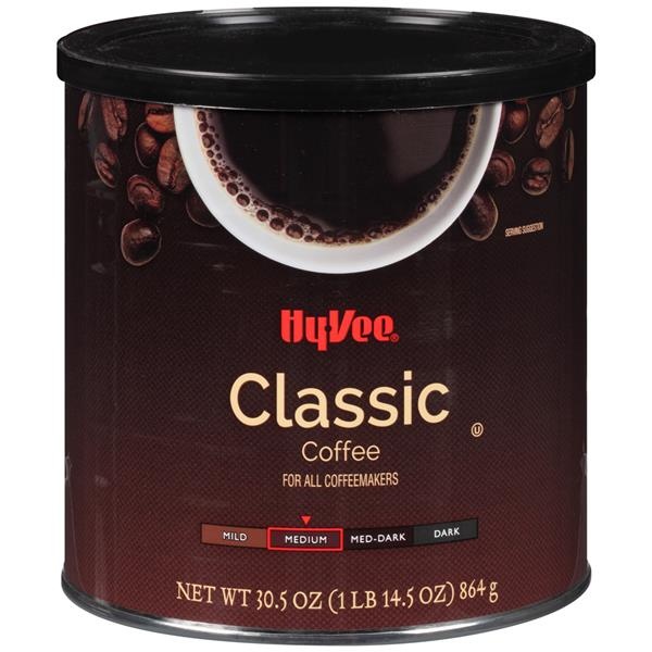 slide 1 of 1, Hy-vee Medium Roast Classic 100% Ground Coffee- 30.5 oz, 30.5 oz