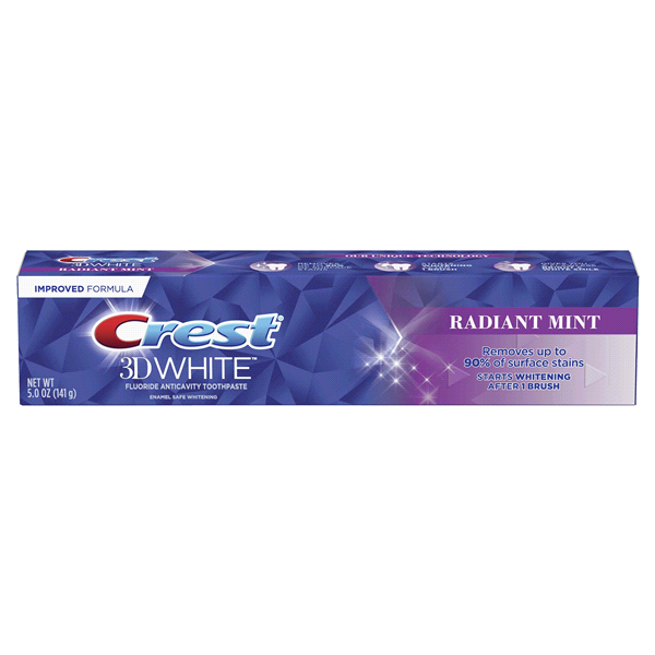 slide 1 of 1, Crest 3D White Radiant Mint, Teeth Whitening Toothpaste, 5.0 oz, 5 oz