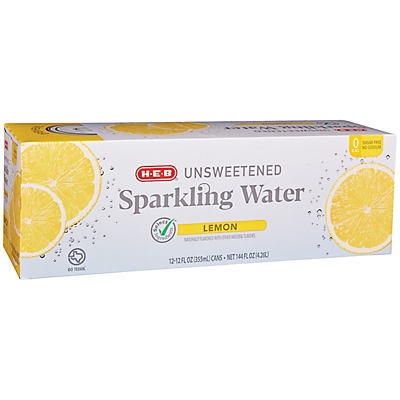 slide 1 of 1, H-E-B Sparkling Natural Lemon Water Beverage - 12 ct; 12 oz, 12 ct; 12 oz