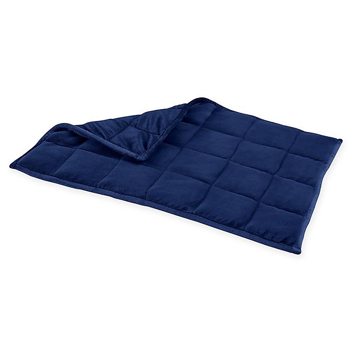 slide 1 of 3, Therapedic Medium/Large WeightedBack/Lap Mat - Navy, 1 ct