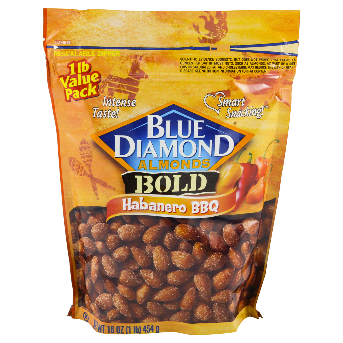 slide 1 of 6, Blue Diamond Bold Habanero BBQ Almonds, 16 oz
