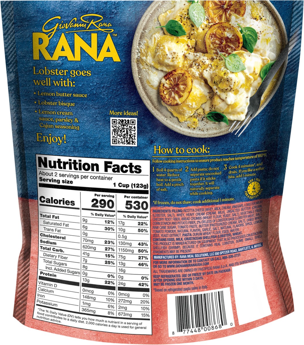 slide 10 of 14, Rana Lobster Ravioli, 8 oz