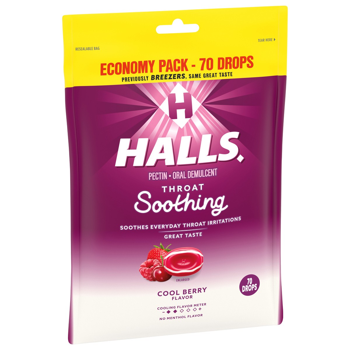 slide 8 of 9, Halls Throat Soothing Cool Berry Flavor Drops Economy Pack 70 ea, 70 ct