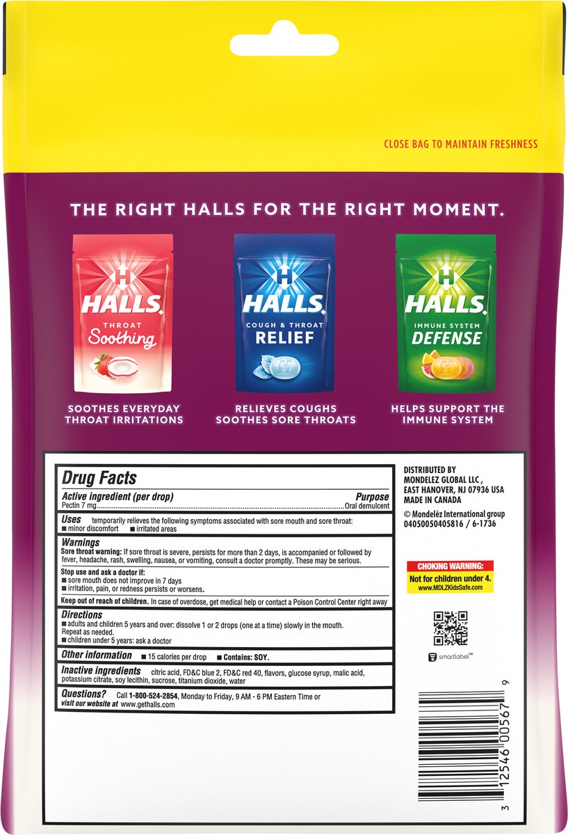 slide 9 of 9, Halls Throat Soothing Cool Berry Flavor Drops Economy Pack 70 ea, 70 ct