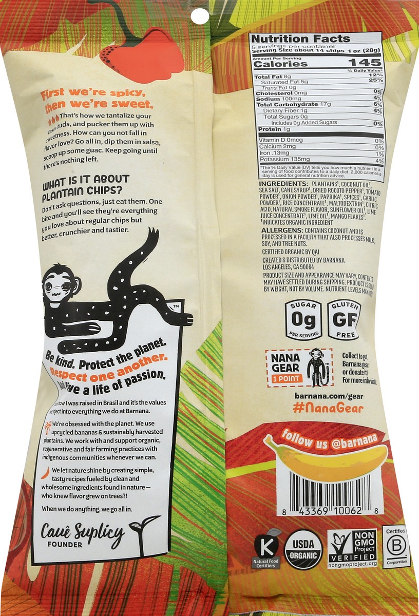slide 4 of 12, Barnana Organic Kettle Cooked Spicy Mango Salsa Plantain Chips 5 oz, 5 oz