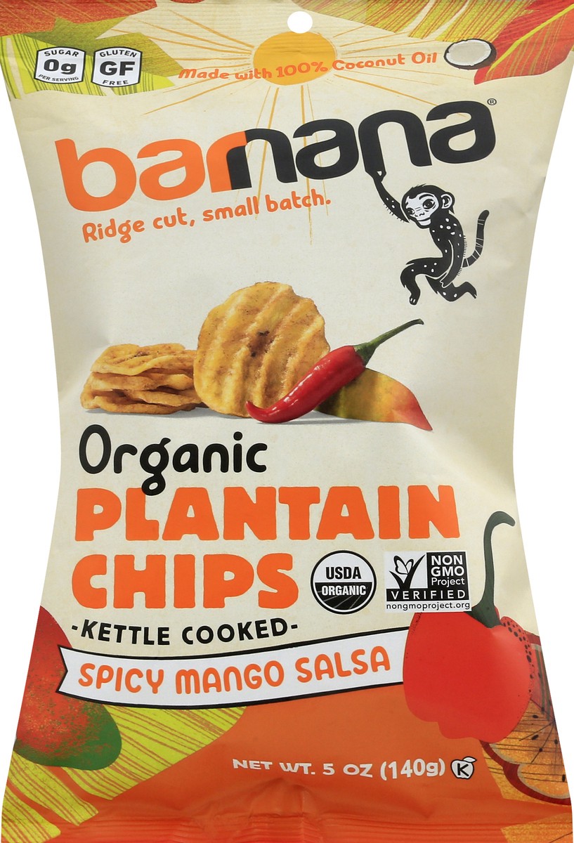 slide 11 of 12, Barnana Organic Kettle Cooked Spicy Mango Salsa Plantain Chips 5 oz, 5 oz