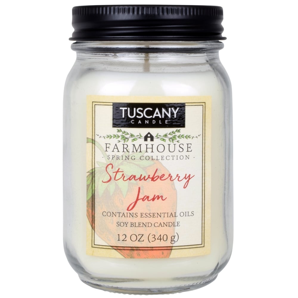 slide 1 of 1, Tuscany Candle Farmhouse Spring Collection Strawberry Jam Candle - White, 12 oz