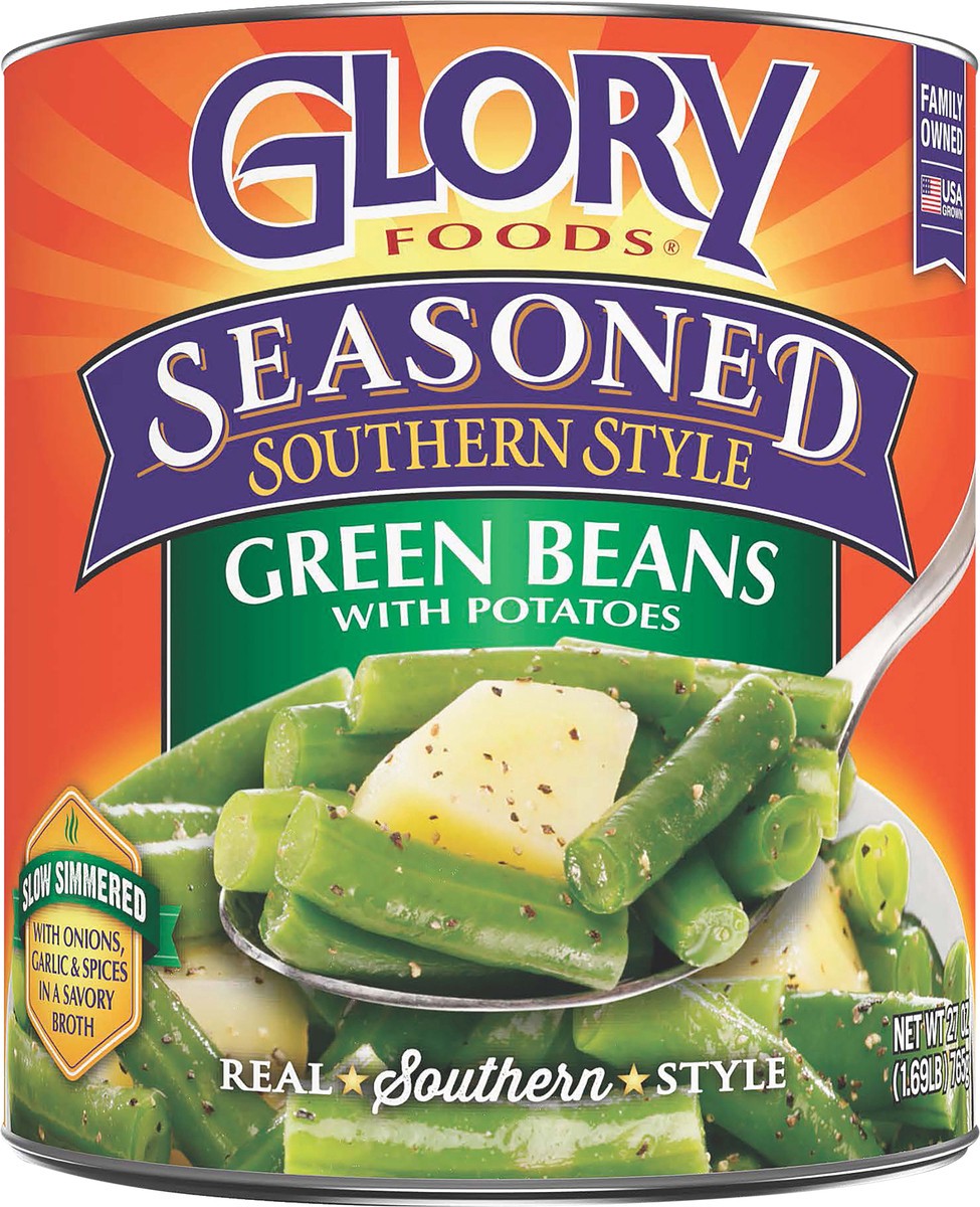 slide 5 of 5, Glory Foods Seasoned Country Style String Beans, 27 oz