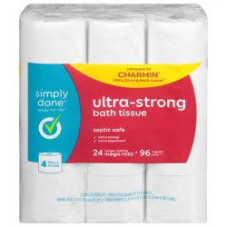 Simply Done Ultra Strong Bath Tissue Mega Rolls, 24 ea