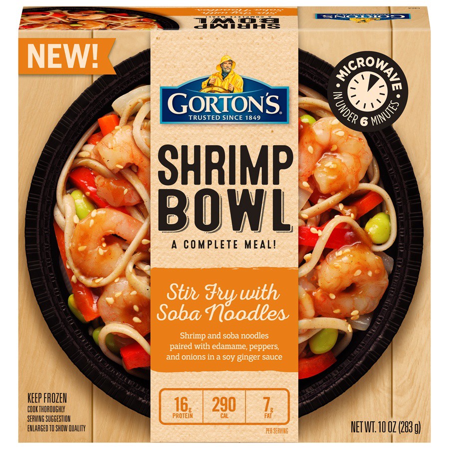 slide 1 of 8, Gorton's Shrimp Stir Fry With Soba Noodles Bowl, 10 oz