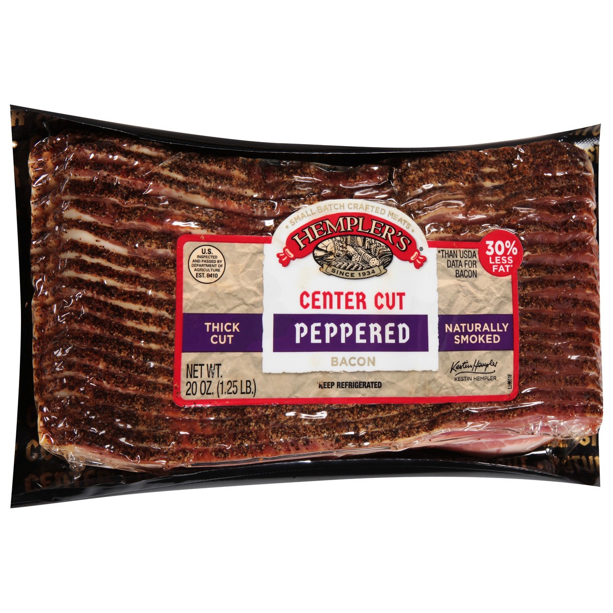 slide 4 of 12, Hempler's Thick Cut Center Cut Peppered Bacon 20 oz, 20 oz