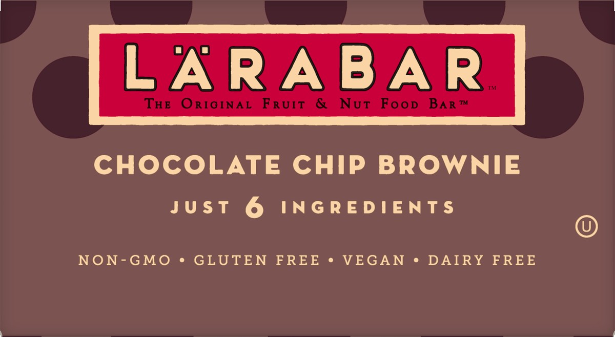 slide 9 of 9, LÄRABAR Chocolate Chip Brownie, Gluten Free Vegan Fruit & Nut Bar, 16 Ct, 16 ct; 1.6 oz