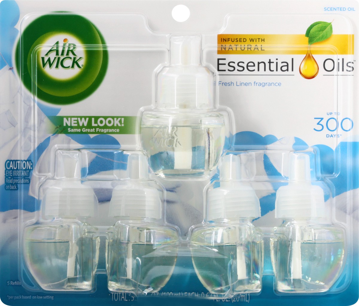 slide 6 of 9, Air Wick Essential Oils Fresh Linen Fragrance Scented Oil Refills 5 ea, 5 ct