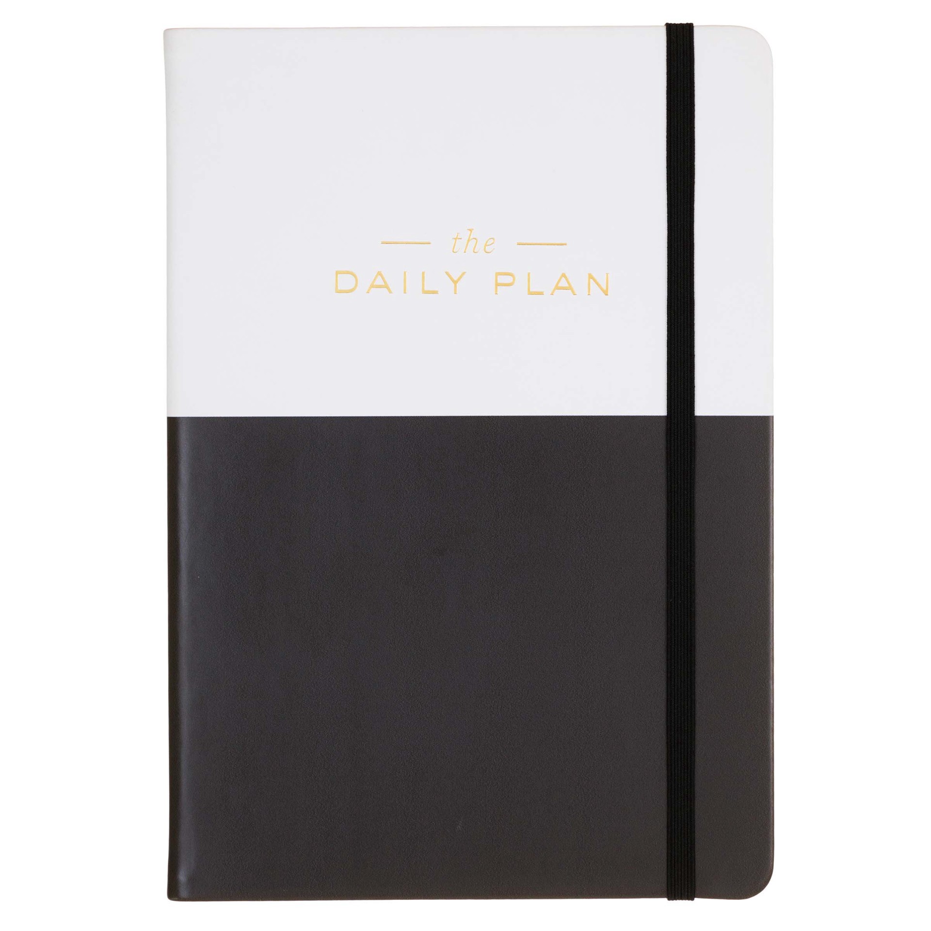 slide 1 of 1, Eccolo Black/White Guided Daily Planner, 6 in x 8 in