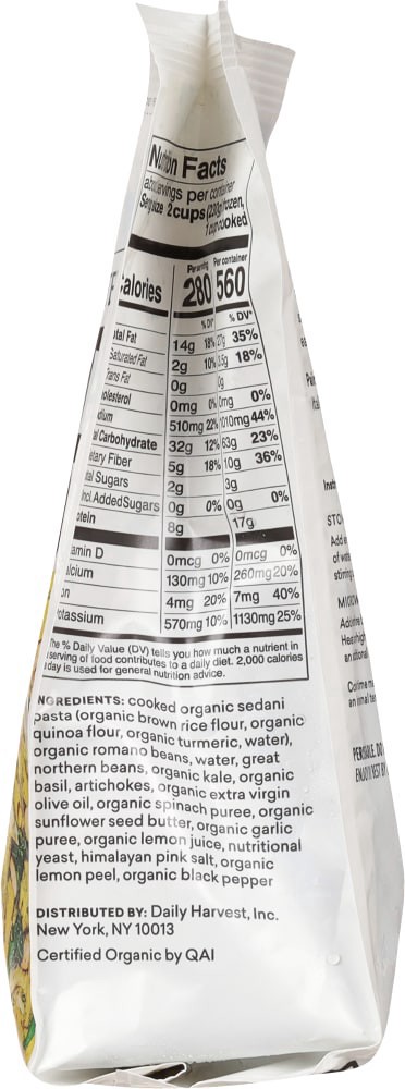 slide 2 of 4, Daily Harvest White Bean + Spinach Pesto Pasta, 16 oz