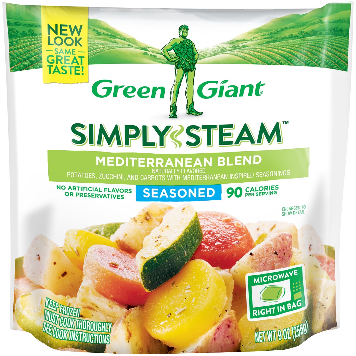 slide 1 of 4, Green Giant Simply Steam™ Seasoned Mediterranean Blend 9 oz. Bag, 9 oz
