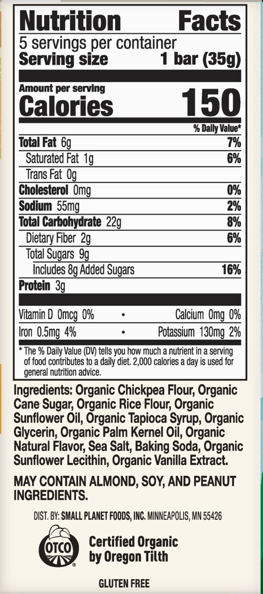 slide 8 of 9, Cascadian Farm Organic Soft Baked Squares, Vanilla Chip Blondie Snack Bar, 5 ct, 5 ct