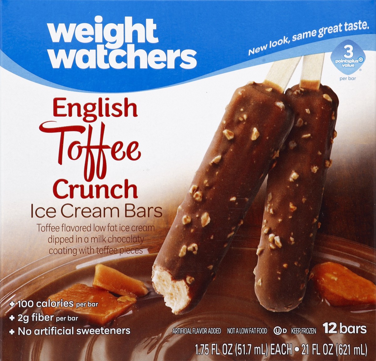 slide 4 of 4, Weight Watchers English Toffee Crunch Ice Cream Bars, 12 ct