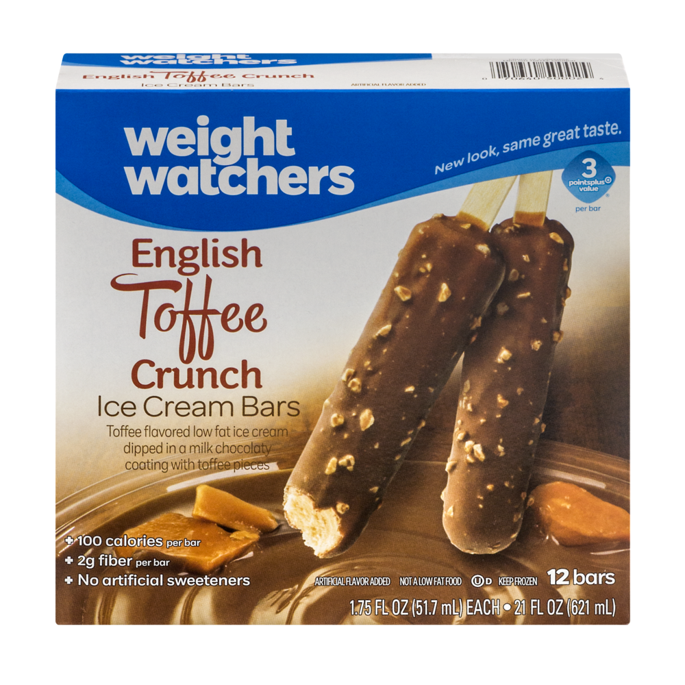 slide 1 of 4, Weight Watchers English Toffee Crunch Ice Cream Bars, 12 ct