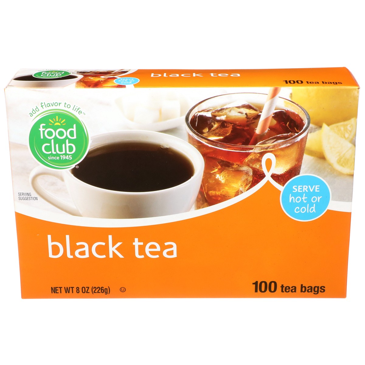 slide 1 of 8, Food Club Black Tea, Orange Pekoe & Pekoe Cut, Dual Flow Bags, 100 ct