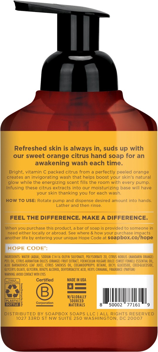 slide 2 of 3, Soapbox Foaming Orange Zest & Fennel Hand Soap 11 fl oz, 11 fl oz