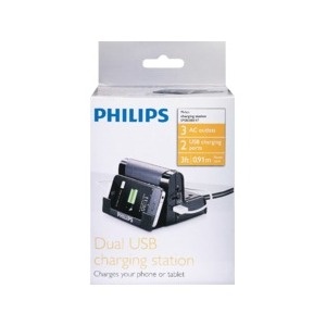 slide 1 of 1, Philips Dual Usb Charging Station, 1 ct