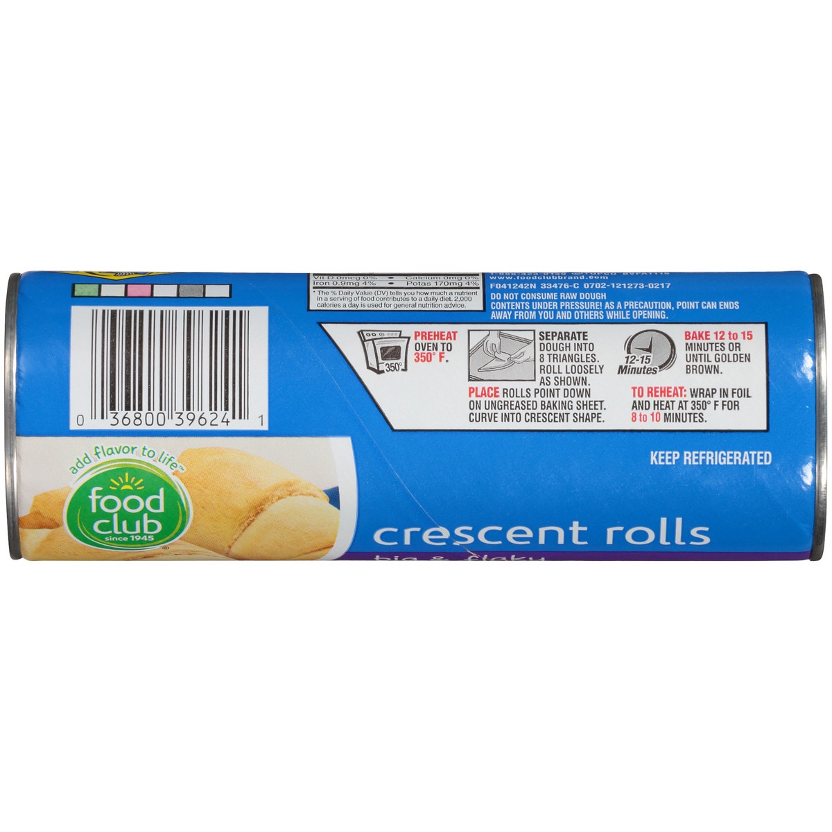 slide 5 of 9, Food Club Big & Flaky Crescent Rolls, 12 oz