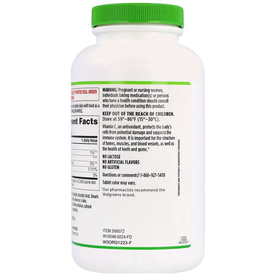 slide 2 of 5, Walgreens C 1000 mg Chewable Tablets Natural Orange, 300 ct