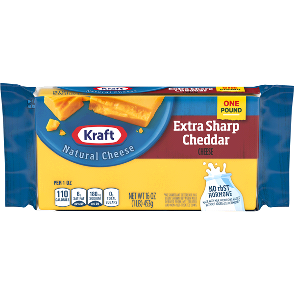 slide 1 of 6, Kraft Extra Sharp Cheddar Cheese Block, 16 oz Wrapper, 16 oz