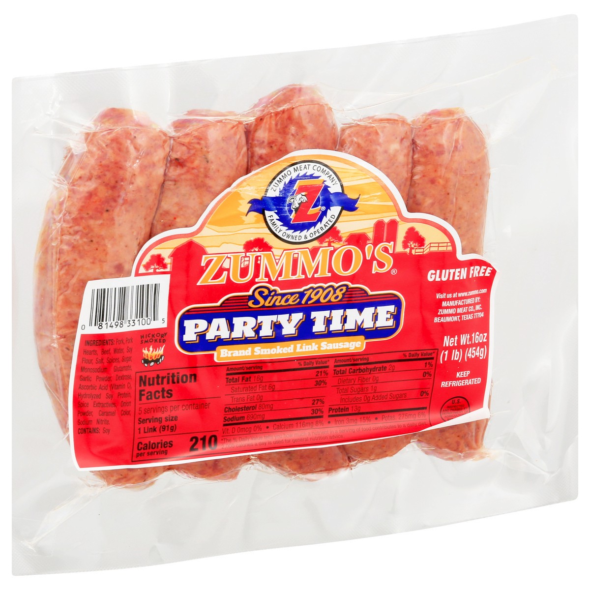 slide 6 of 13, Zummo's Party Time Smoked Link Sausage 16 oz, 16 oz