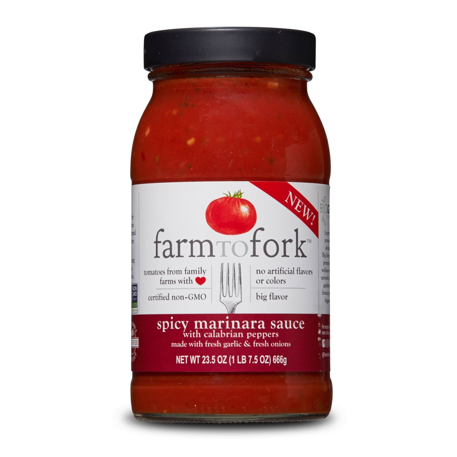 slide 1 of 1, Farm to Fork Marinara Sauce, Spicy, with Calabrian Peppers, 23.5 oz