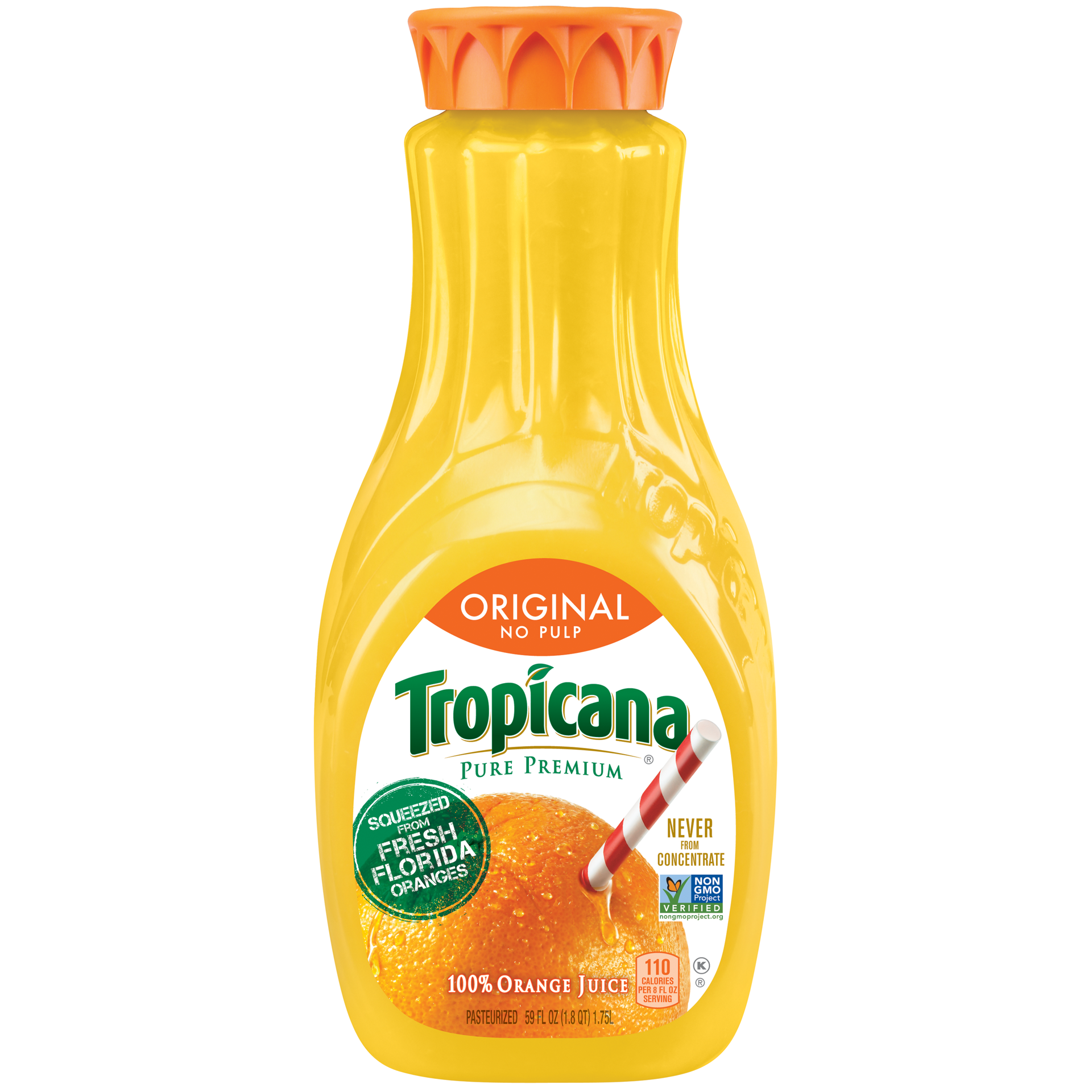 slide 1 of 1, Tropicana Pure Premium Original No Pulp Orange Juice 59 Fluid Ounce Plastic Bottle, 59 oz