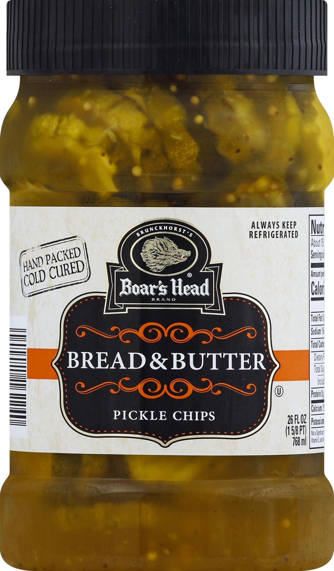 slide 1 of 1, Boar's Head Pickle Chips, Bread & Butter, 26 fl oz
